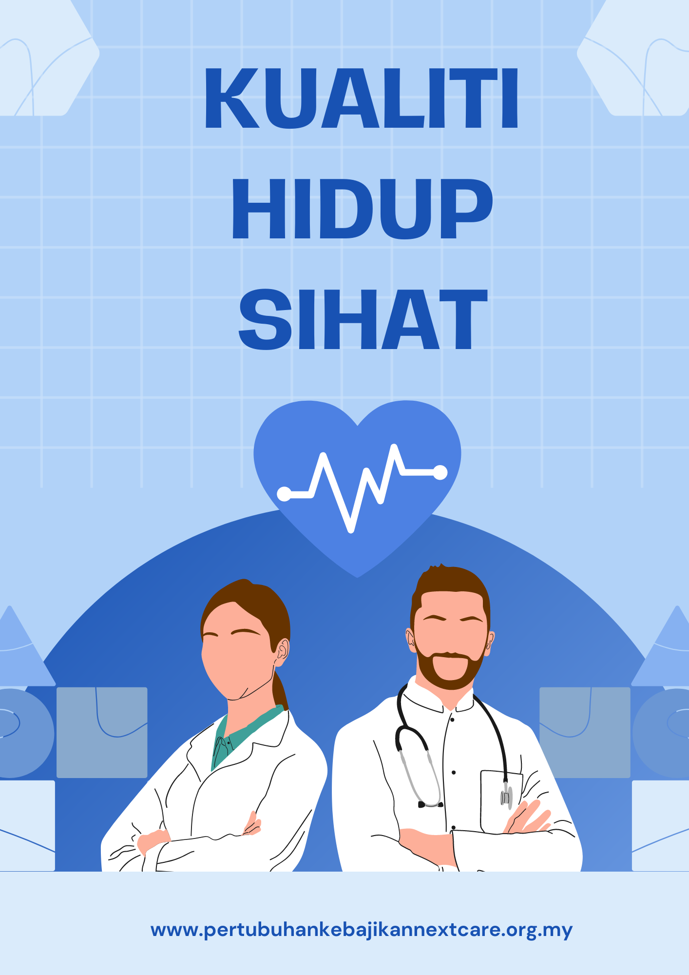 Blue Simple Illustrative Health Poster